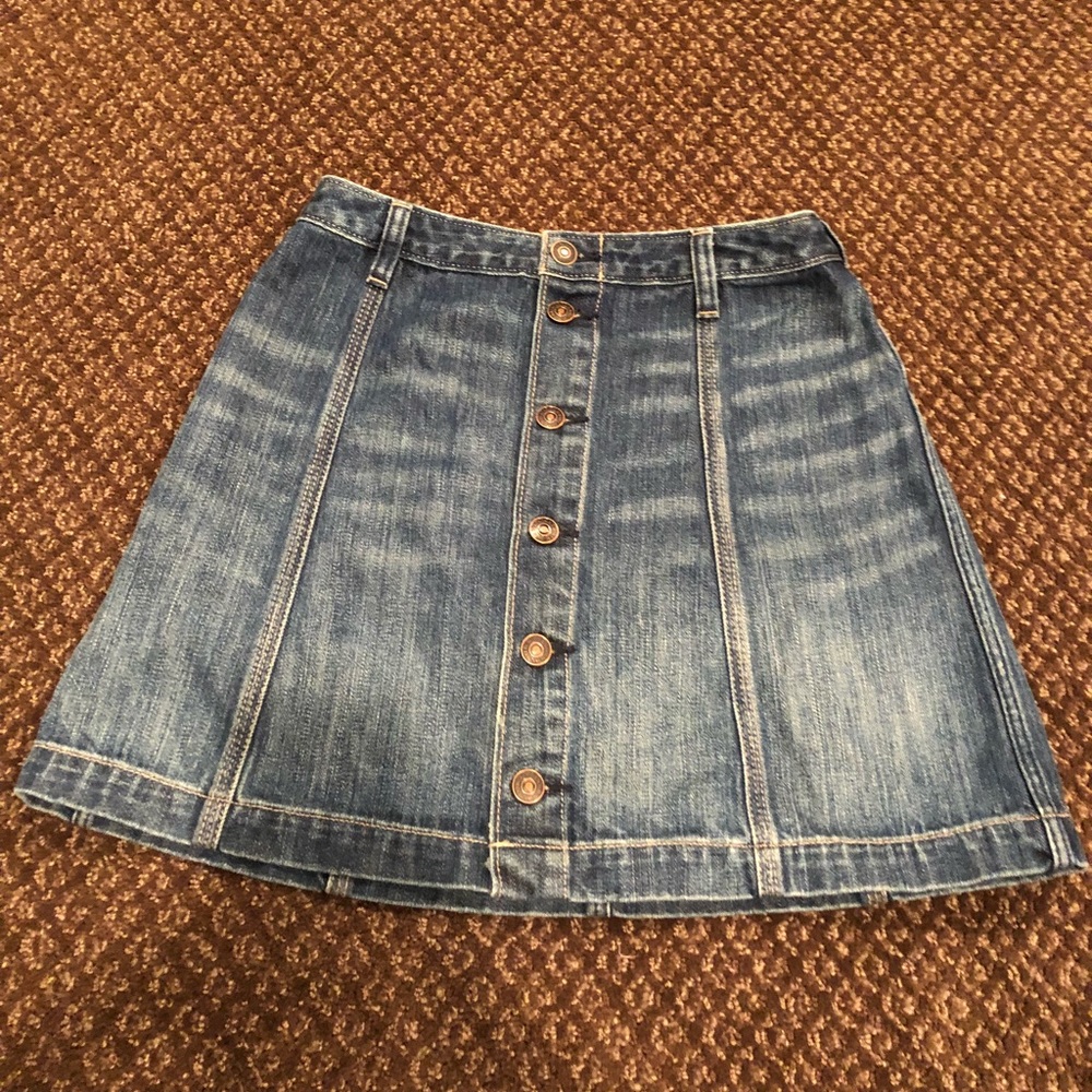 Button up denim skirt